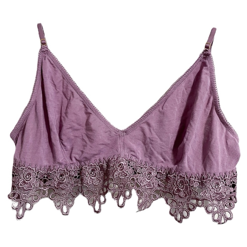 Urban Outfitters Out From Under Festival Boho Sydney Lace Trim Bralette L Purple
